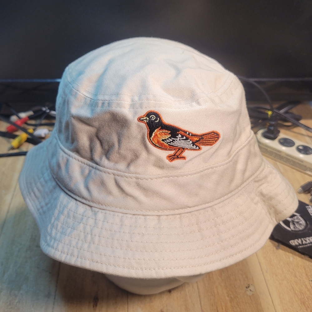 VTG Baltimore Orioles Floppy Bucket Hat Grey Old School Logo SZ M/L,  MLB